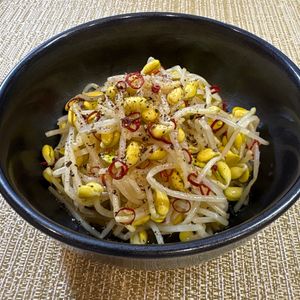 楽ラク手抜キッチン🐶🐾の作ってみた!投稿(レンチン3分で混ぜるだけ！しっかり味の【ペペロンもやし】)