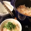 ストウブで　トマトとじゃこの炊き込みごはん
