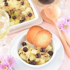 ブルーベリーシロップ漬け添えカレーチーズグラタン