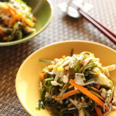 あさり缶で簡単！！切り昆布の煮もの。