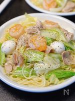 【豚バラキャベツの塩あんかけ麺】具だくさん!一皿で大満足♡