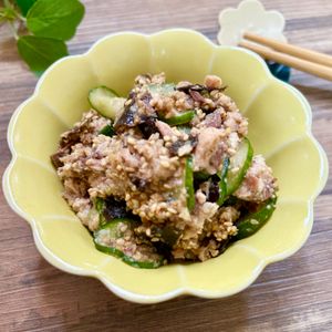 のりのり🐾🎀🤍の作ってみた!投稿(【鯖缶ときゅうりの海苔ごまあえ】栄養満点◎パパッと簡単♪)