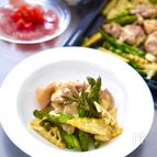 【鶏肉とアスパラ、たけのこのオーブン焼き】並べるだけ♪