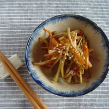 小さいおかずレシピ：きんぴらごぼう。