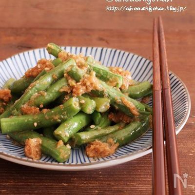 レンジで一発副菜♡いんげんのごまマヨ和風ナムル♡