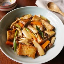 きのこと厚揚げのオイスター煮