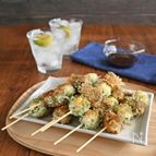 ほたてとうずらの磯辺串揚げ