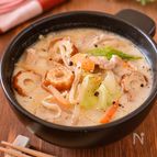 【たっぷり野菜のちゃんぽん風スープ】カット野菜ですぐできる！