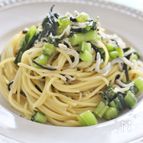 野沢菜漬けとちりめんじゃこのパスタ