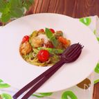アボ海老トマのシソベーゼパスタ