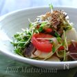 ＊鰹のタタキと新玉ねぎとかぶとトマトと豆苗のサラダ＊
