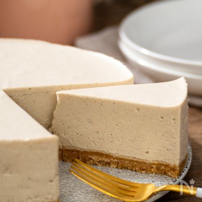 【栗のレアチーズケーキ】甘栗で簡単♪混ぜて冷やすだけ！