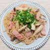 よっこの作ってみた!投稿(きのことベーコンの和風ペペロンチーノ)
