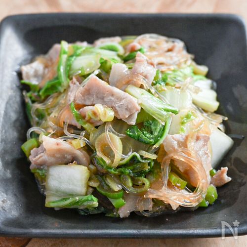 体重が気になるけど食べたいときに！豚肉と白菜のはるさめ炒め