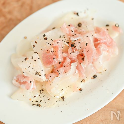 火を使わず簡単！おつまみ生ハムと大根のサラダ