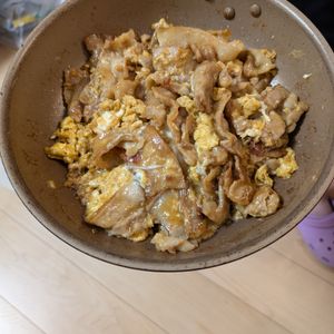 NYの作ってみた!投稿(ワンパン10分【豚こまと卵の濃厚旨だれ】)