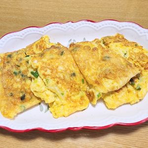 ナムディの作ってみた!投稿(うまっ‼️形はともあれふわっふわ♡玉子豆腐入り卵焼き)
