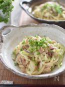 ツナとキャベツの焼きうどん