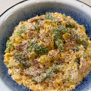 楽ラク手抜キッチン🐶🐾の作ってみた!投稿(【和風カルボナーラ風リゾット】冷やご飯で簡単！野菜入り！)