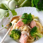 【サーモンとブロッコリーのクリームパスタ】ワンパン別ゆでなし