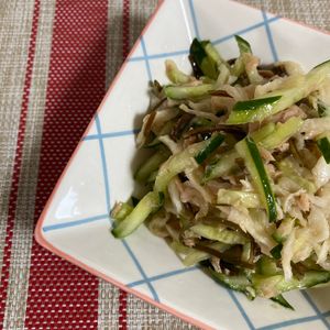 ゆーりんち。の作ってみた!投稿(切り干し大根とツナきゅうり塩昆布の無限サラダ|水戻し不要!)