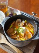 あさりの旨味たっぷり！キムチチゲ