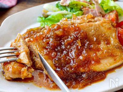 ガーリックオニオンだれチキン】たれが美味しい♡ジューシー | レシピ