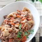焼肉のタレを使って絶品ダレ♡牛肉と蓮根のトマトチーズ炒め