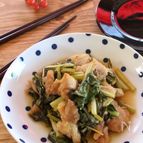 鶏肉と小松菜の甘酢炒め
