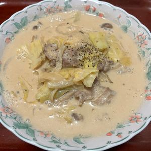 りんごの作ってみた!投稿(【豚肉と野菜の豆乳みそスープ】具材たっぷり♡野菜を食べる♪)