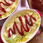 レンジで簡単！キャベたまチーズ【オムレツ風】