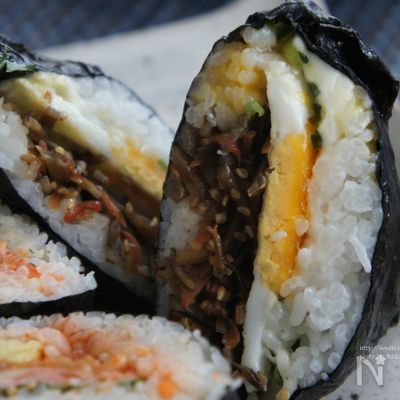 【おにぎらず】目玉焼き×きんぴらごぼう