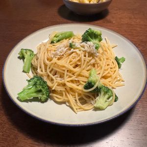ariaの作ってみた!投稿(ブロッコリーとしらすの《白だし♡和風ペペロンチーノ》)