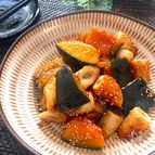 全て大さじ1♡ほどよい酸味のかぼちゃとちくわの甘辛ダレ炒め