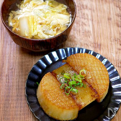 大根ステーキと大根スープ