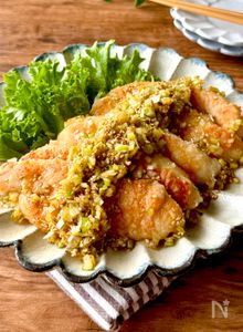 ささみ丸ごと！揚げずに簡単♪【ささみの油淋鶏風】