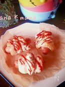 材料3つ♪袋でもみもみ♪ソーセージパン風♪