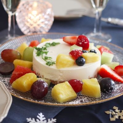 簡単食べきりサイズのレアチーズケーキ(100均の12cm型)