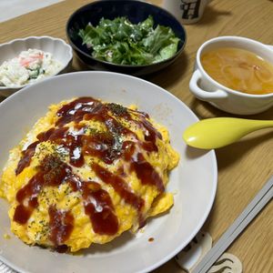 お腹空いたねこの作ってみた!投稿(【とろたまのっけオムライス】簡単デミソースで褒められご飯♪)