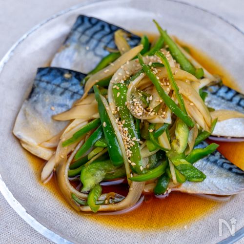 【焼かない、揚げない】茹で鯖の南蛮漬け