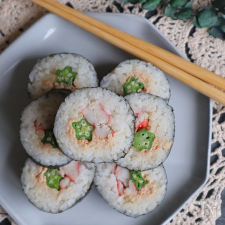 オクラとツナマヨのサラダ巻き寿司 By おおもと のりこ 大本紀子 レシピサイト Nadia ナディア プロの料理家のおいしいレシピ