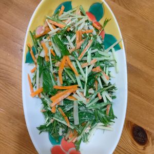 小野加代の作ってみた!投稿(ごぼうと水菜の《居酒屋風♡バリ旨サラダ》)
