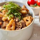 しいたけでうまみUP！10分で完成【甘辛鶏れんこん丼】