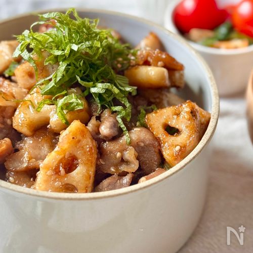 しいたけでうまみUP！10分で完成【甘辛鶏れんこん丼】