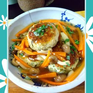 チョロリスの作ってみた!投稿(【鶏ひき肉ときのこの和風あんかけハンバーグ】ほっこり和食♡)
