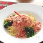 とっても簡単・蟹とトマトのクリームパスタ