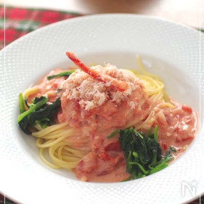 とっても簡単・蟹とトマトのクリームパスタ