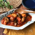 『フライパンで簡単♡』チキンのトマト煮込み