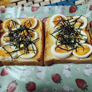 M＊Pの作ってみた!投稿(＼簡単満足朝ごはん／茹でたまごの明太マヨトースト)