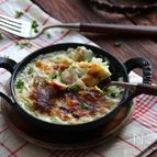 白菜とハムのお手軽グラタン。